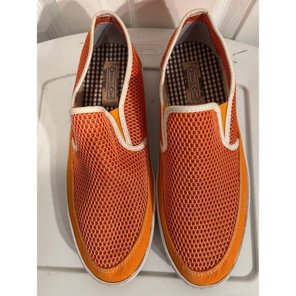 Ocean & Coast • Men's Size 10 • Orange Mesh Slip‑On Shoes